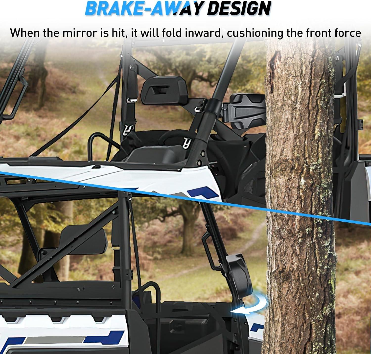 imageNilight UTV Side Mirrors Aluminum X3 Rear View Mirror Upgraded 360 Degree Adjustment Compatible with 2016 2017 2018 2019 2020 2021 2022 2023 Can Am Maverick Turbo RSide Mirror175 inch Round Roll Cage