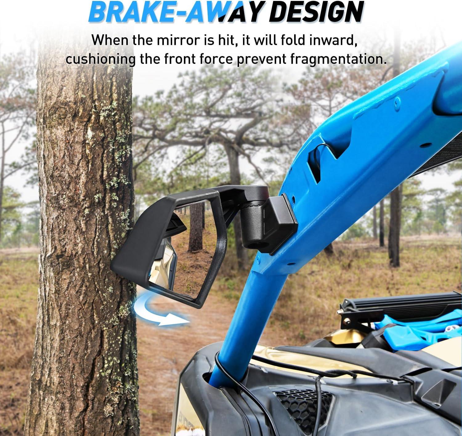 imageNilight UTV Side Mirrors Aluminum X3 Rear View Mirror Upgraded 360 Degree Adjustment Compatible with 2016 2017 2018 2019 2020 2021 2022 2023 Can Am Maverick Turbo RSide Mirror20162023 Maverick X3Aluminum