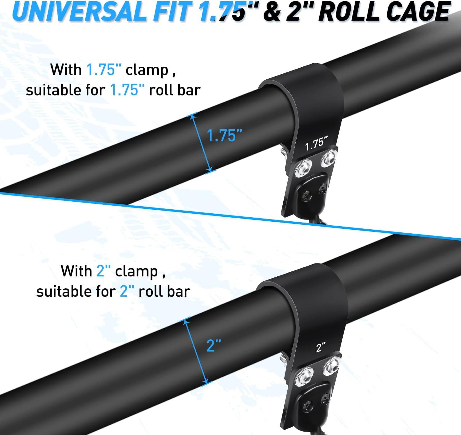 imageNilight UTV Side Mirrors Aluminum X3 Rear View Mirror Upgraded 360 Degree Adjustment Compatible with 2016 2017 2018 2019 2020 2021 2022 2023 Can Am Maverick Turbo RCenter Mirror1752 inch roll bar cages360