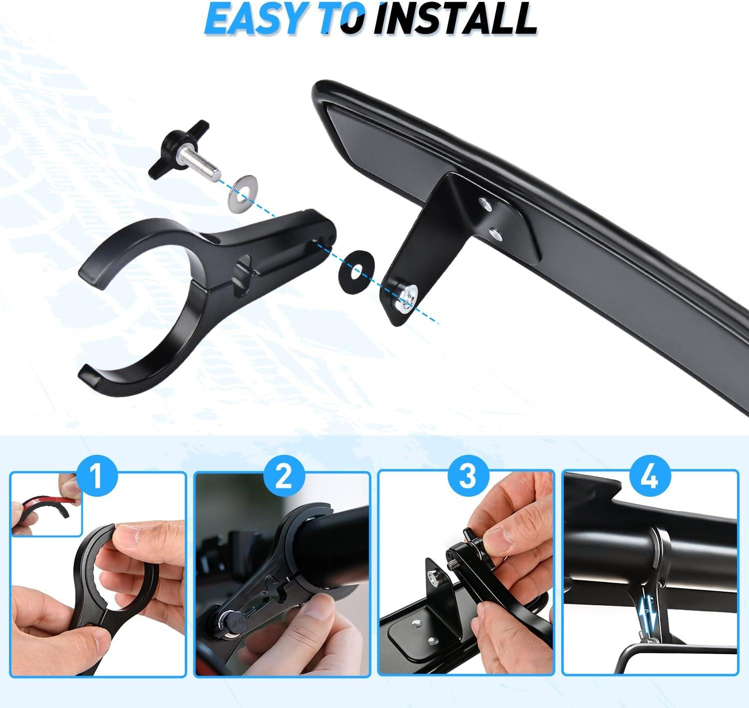 imageNilight UTV Side Mirrors Aluminum X3 Rear View Mirror Upgraded 360 Degree Adjustment Compatible with 2016 2017 2018 2019 2020 2021 2022 2023 Can Am Maverick Turbo RCenter Mirror1752 inch roll bar cages