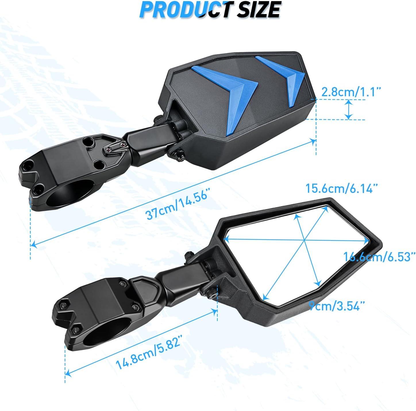 imageNilight UTV Side Mirrors Aluminum X3 Rear View Mirror Upgraded 360 Degree Adjustment Compatible with 2016 2017 2018 2019 2020 2021 2022 2023 Can Am Maverick Turbo RSide Mirror1752 inch Round Roll CageAluminum