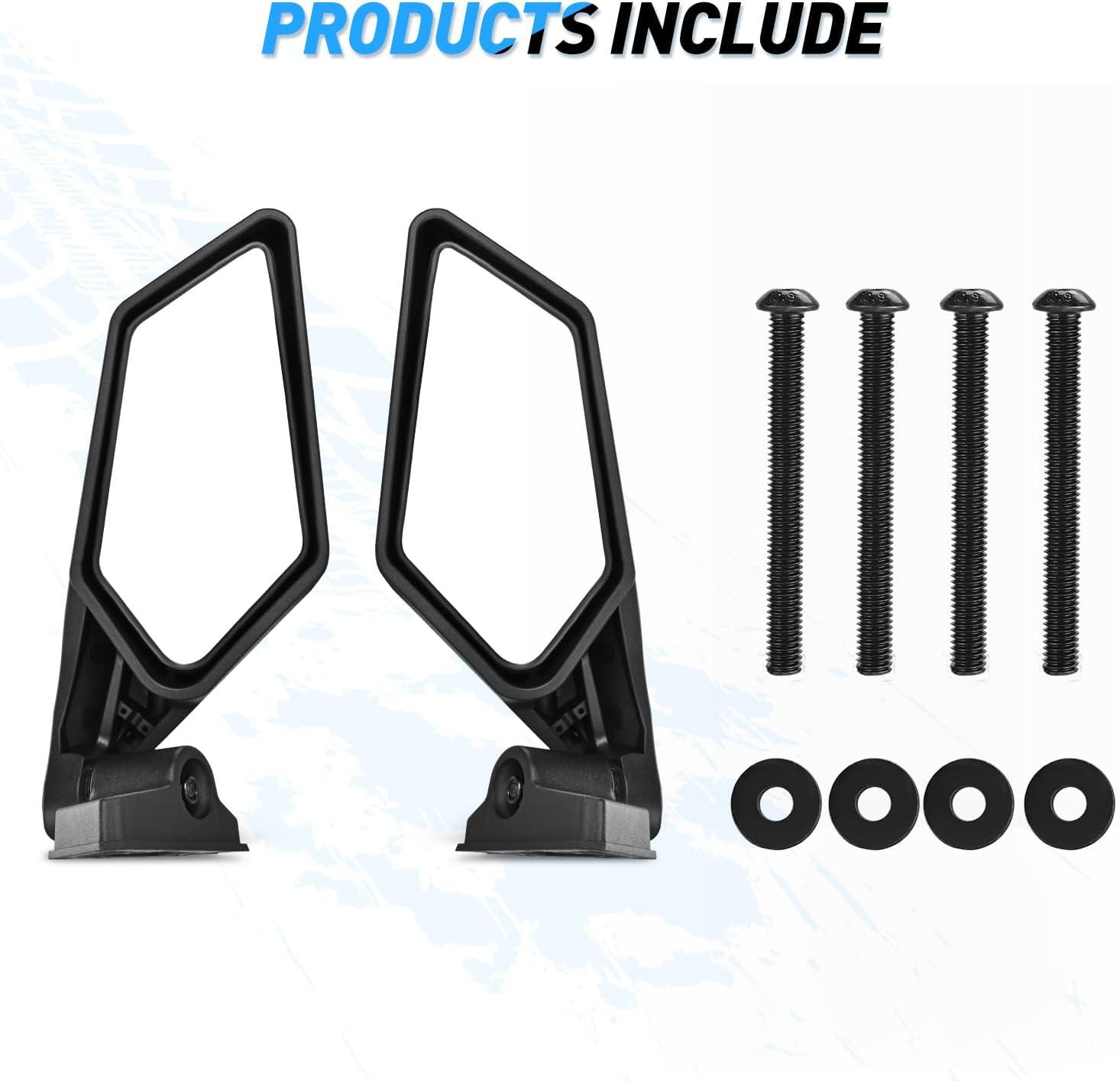 imageNilight UTV Side Mirrors Aluminum X3 Rear View Mirror Upgraded 360 Degree Adjustment Compatible with 2016 2017 2018 2019 2020 2021 2022 2023 Can Am Maverick Turbo RSide Mirror20162023 Maverick X3Aluminum