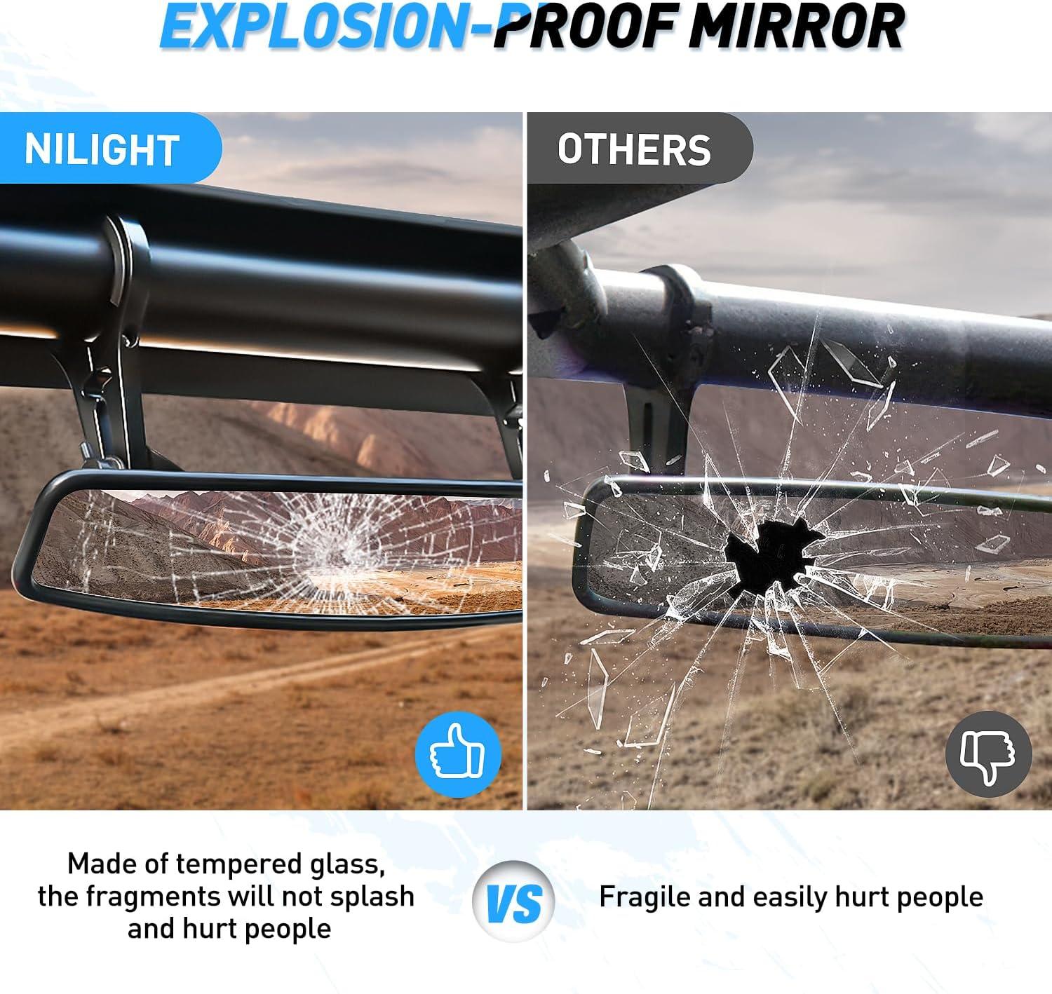 imageNilight UTV Side Mirrors Aluminum X3 Rear View Mirror Upgraded 360 Degree Adjustment Compatible with 2016 2017 2018 2019 2020 2021 2022 2023 Can Am Maverick Turbo RCenter Mirror1752 inch roll bar cages