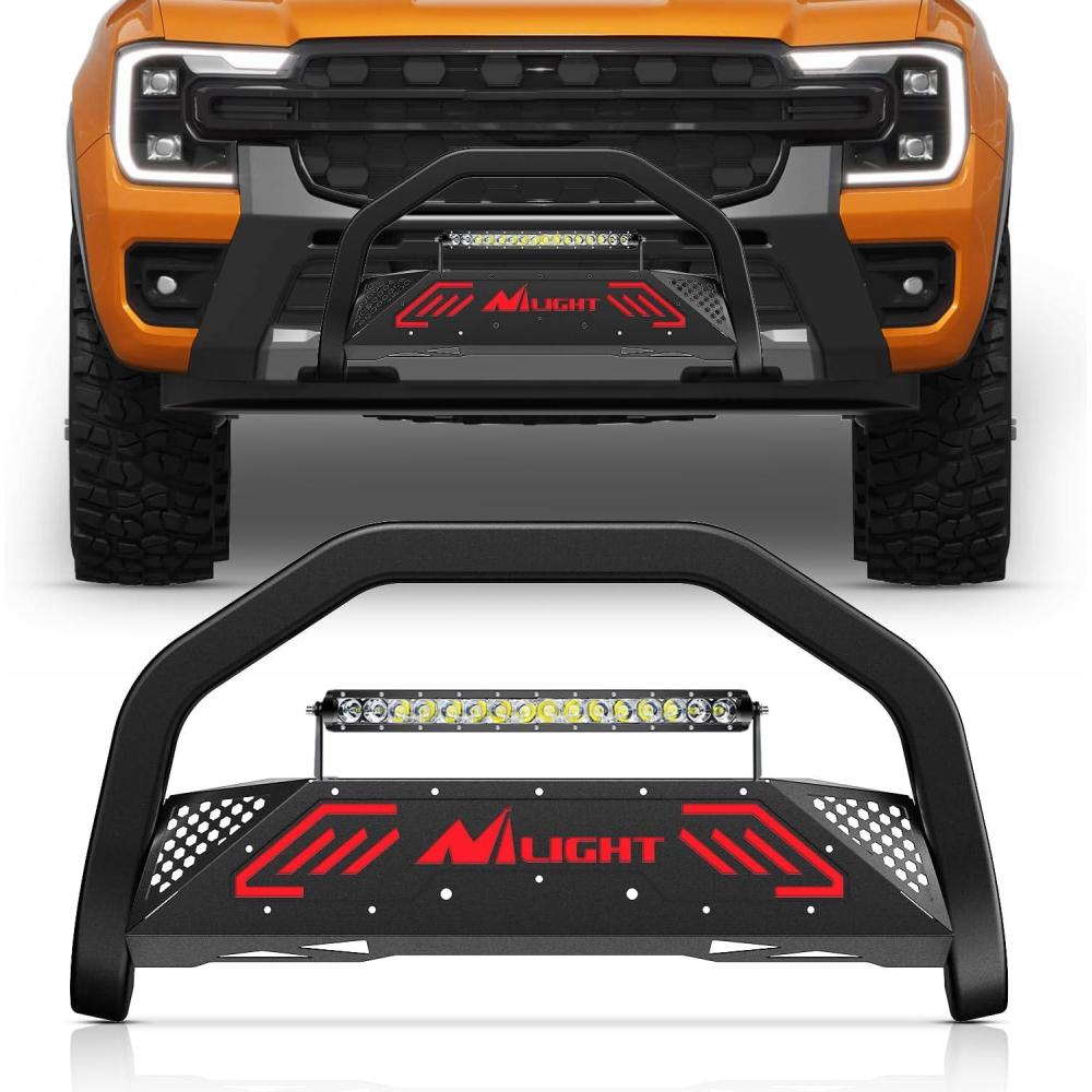imageNilight Bull Bar with Light BarampampLicense Plate Hole Compatible for Ford F150 F150 20042023 Truck Brush Guard Front Bumper Push Bar wGrille Skid Plate Light MountFor Ford Ranger 20192023