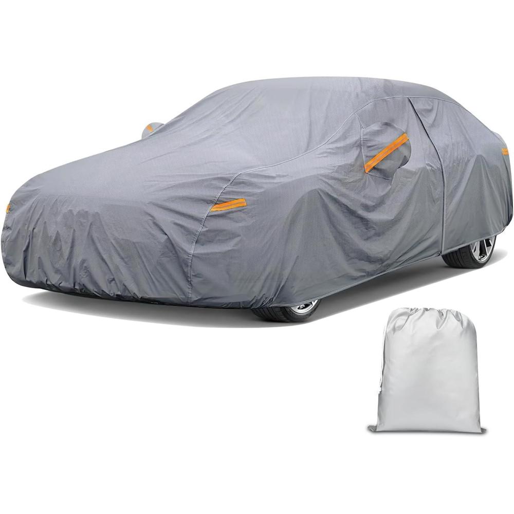 imageNilight Car Cover Waterproof All Weather fo SUV Heavy Duty Outdoor Full Cover Rain Sun UV Protection with Zipper Cotton Extra Thick Car CoversUniversal Fit for SUV JeepLength 182quot to 190quotA2 Fit SedanLength 186 To 193