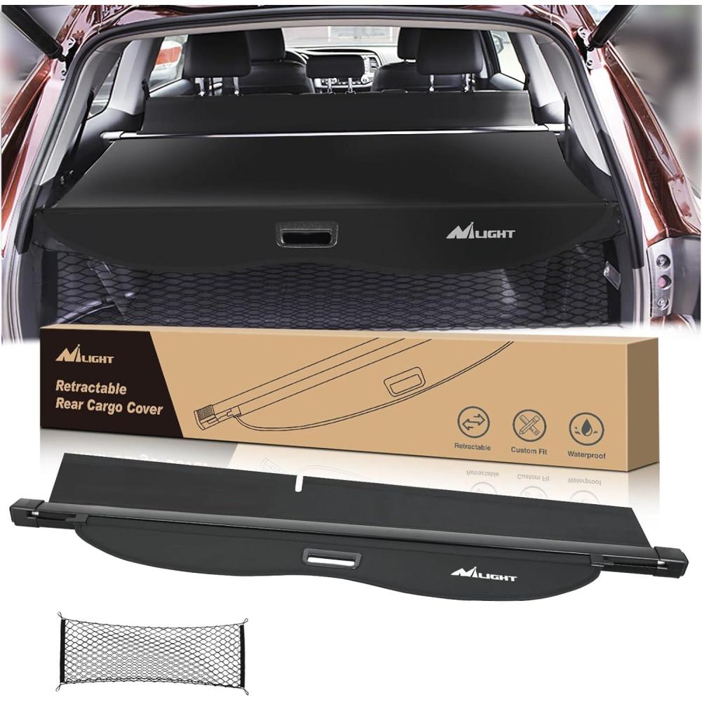 imageNilight Cargo Cover Fit for Toyota RAV4 2019 2020 2021 2022 2023 2024 2025 Retractable Privacy Security Shield Shade Rear Trunk Cover with Trunk Storage Net20202025 Toyota Highlander