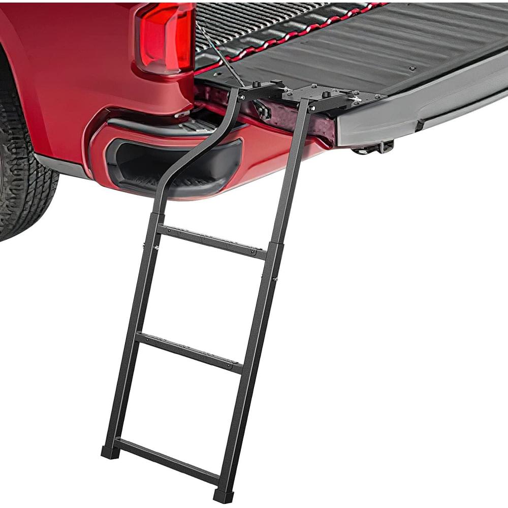 imageNilight Foldable Truck Tailgate Ladder for Pickup with Aluminum Step Grip Plates Replaceable Rubber Feet ampamp Stainless Steel Self Drilling Hex Screws for Easy Installation 2 Year Warranty