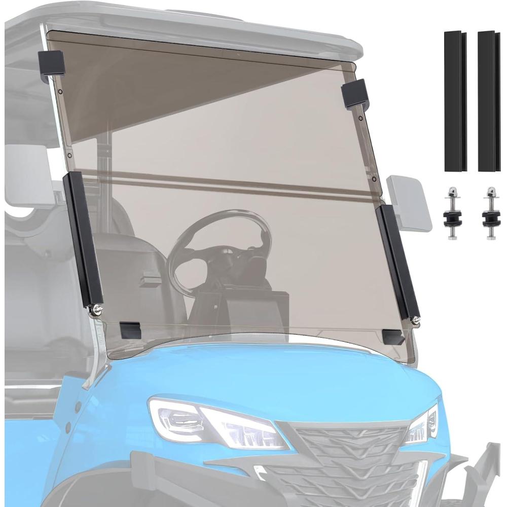 imageNilight Golf Cart Windshield for Front Window Foldable Windproof UV Protection Compatible with Club Car Precedent Gas or Electric 2004Up Scratch and Impact Resistant Clear AcrylicTintedClub Car Precedent 2004Up