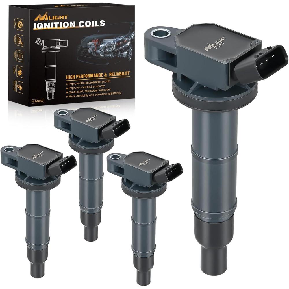 imageNilight Ignition Coil Pack UF413 Fit for Chevy Silverado 1500 2500 HD Tahoe Suburban Avalanche Express Corvette Camaro Impala GMC Yukon Cadillac Escalade Pontiac 53 60L V8 EngineOE 126114248 PcsFit ToyotaLexus 20012012 4PCS
