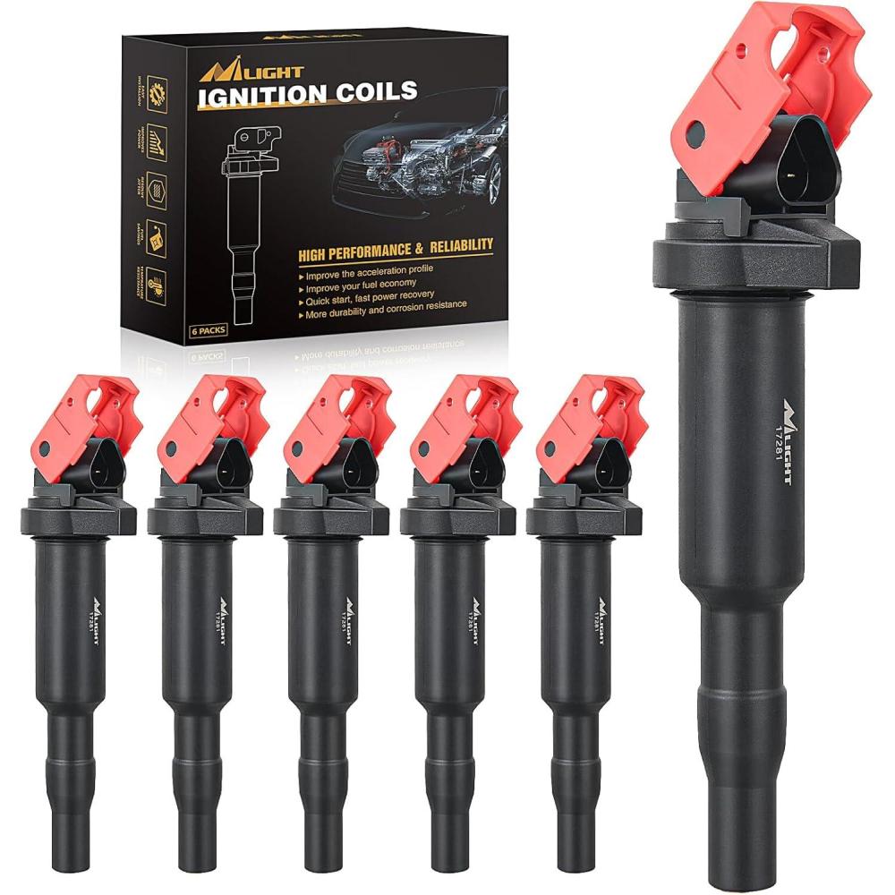 imageNilight Ignition Coil Pack UF413 Fit for Chevy Silverado 1500 2500 HD Tahoe Suburban Avalanche Express Corvette Camaro Impala GMC Yukon Cadillac Escalade Pontiac 53 60L V8 EngineOE 126114248 PcsFit BMW 20012013