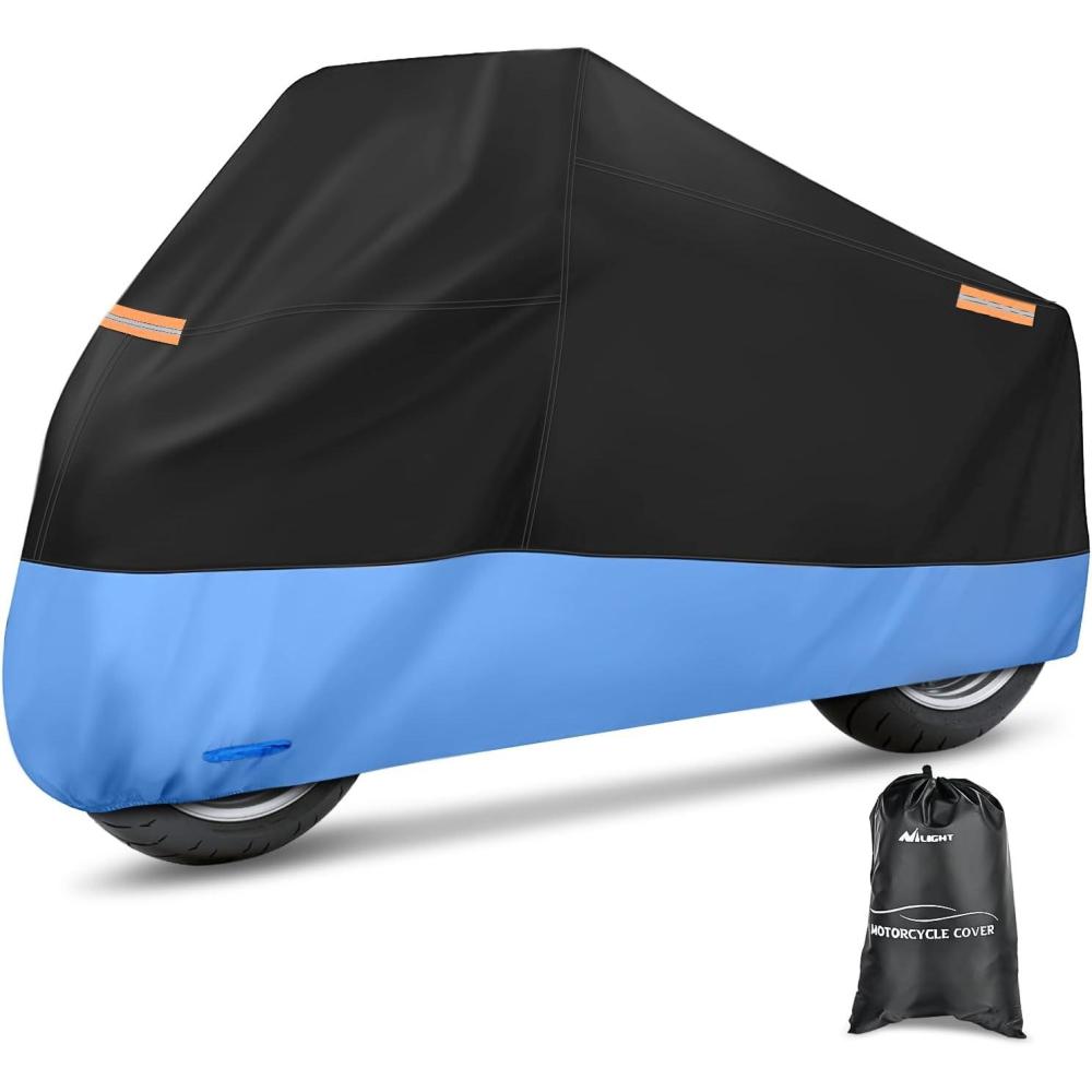 imageNilight Motorcycle Cover All Season Universal Oxford Fabric with LockHole Waterproof Durable UV with Storage Bag ampamp Protective Reflective Strip Fits up to 96quot MotorcycleXL  96L x 41W x 49H