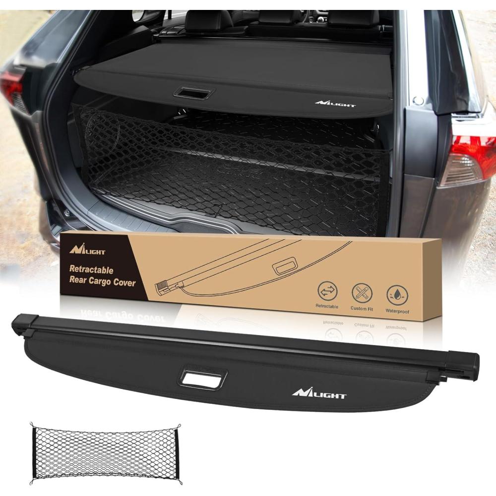 imageNilight Trunk Cargo Cover for Toyota RAV4 Accessories 2019 2020 2021 2022 2023 2024 2025 Retractable Security Shade Rear Cargo Cover with Trunk Storage Net 1Pack20192024 Toyota RAV4