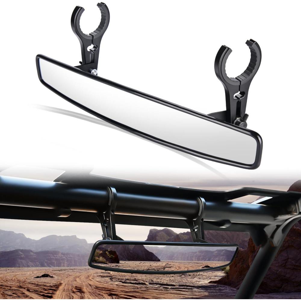 imageNilight UTV Side Mirrors Aluminum X3 Rear View Mirror Upgraded 360 Degree Adjustment Compatible with 2016 2017 2018 2019 2020 2021 2022 2023 Can Am Maverick Turbo RCenter Mirror1752 inch roll bar cages