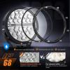 imageNilight 9 Inch Round Offroad LED Driving Lights with DRL 2PCS 140W 15560LM IP68 Spot Flood Combo Work Light with 12AWG DT Connector Wiring Harness Kit for 4x4 Jeep Truck ATV UTV SUV 5 Year WarrantyAmber DRL