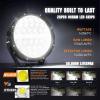 imageNilight 9 Inch Round Offroad LED Driving Lights with DRL 2PCS 140W 15560LM IP68 Spot Flood Combo Work Light with 12AWG DT Connector Wiring Harness Kit for 4x4 Jeep Truck ATV UTV SUV 5 Year WarrantyAmber DRL