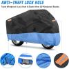imageNilight Motorcycle Cover All Season Universal Oxford Fabric with LockHole Waterproof Durable UV with Storage Bag ampamp Protective Reflective Strip Fits up to 96quot MotorcycleXXXL  116L x 43W x 55H