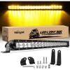 imageNilight  40004CA LED Light Bar 21inch 100W Spot ampamp Flood Combo Single Row 9000LM Off Road 3D LED Fog ampamp Driving Light Roof Bumper Light Bars for Jeep Ford Trucks Boat  2 Years WarrantyAmber