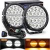 imageNilight 9 Inch Round Offroad LED Driving Lights with DRL 2PCS 140W 15560LM IP68 Spot Flood Combo Work Light with 12AWG DT Connector Wiring Harness Kit for 4x4 Jeep Truck ATV UTV SUV 5 Year WarrantyAmber DRL