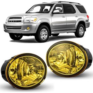 imageNilight Fog Light Assembly Compatible with 2002 2003 2004 Toyota Camry 2005 2006 2007 2008 Corolla Lamp Replacement Clear Lens with 9006 12V 55W Bulbs20012007 Sequoia20002006 Tundra Amber