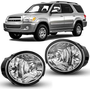 imageNilight Fog Light Assembly Compatible with 2002 2003 2004 Toyota Camry 2005 2006 2007 2008 Corolla Lamp Replacement Clear Lens with 9006 12V 55W Bulbs20012007 Sequoia20002006 Tundra Clear