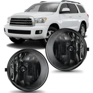 imageNilight Fog Light Assembly Compatible with 2002 2003 2004 Toyota Camry 2005 2006 2007 2008 Corolla Lamp Replacement Clear Lens with 9006 12V 55W Bulbs20052011 Tacoma20072013 Tundra Smoke