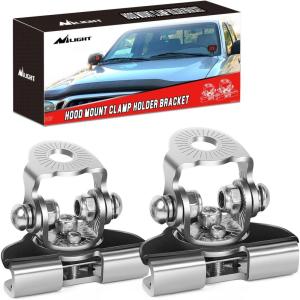 imageNilight LED Light Bar Mounting Bracket 2PCS Universal Adjustable Pillar Hood Fog Pods Work Lamp No Drilling Aluminum Mount Clamp Holder for Truck SUV Pickup Van 4x4 OffRoad BlackSilver2