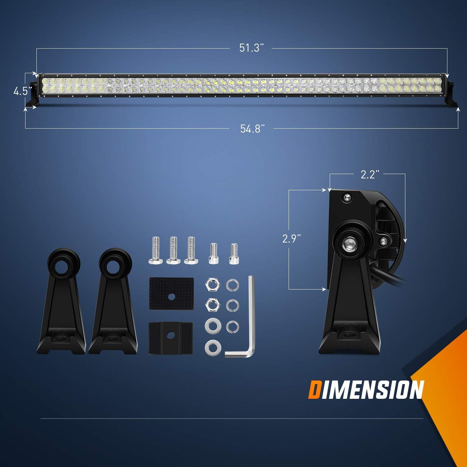 imageLED Light Bar Nilight 52 Inch LED Work Light Spot Flood Combo LED Lights Led Bar Driving Off Road Lights2 Years Warranty52Inch Light Bar