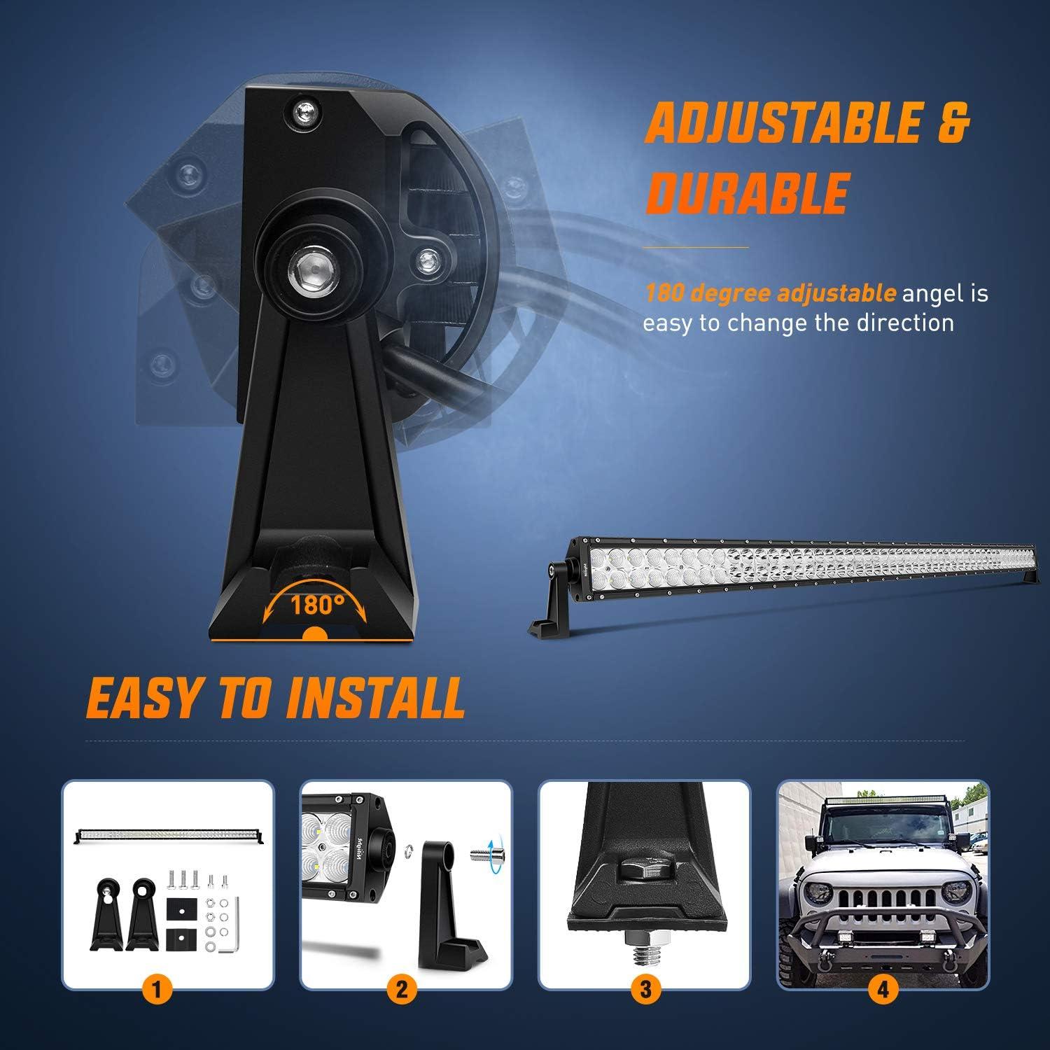 imageLED Light Bar Nilight 52 Inch LED Work Light Spot Flood Combo LED Lights Led Bar Driving Off Road Lights2 Years Warranty52Inch Light Bar