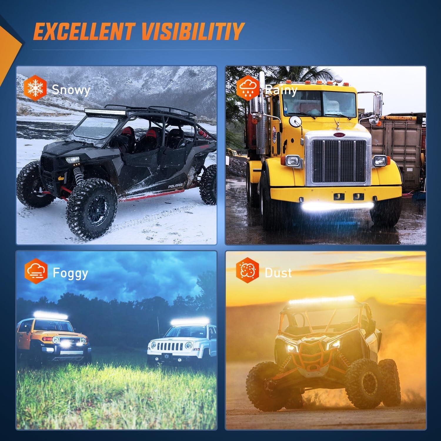 imageLED Light Bar Nilight 52 Inch LED Work Light Spot Flood Combo LED Lights Led Bar Driving Off Road Lights2 Years Warranty52Inch Lights Wiring Harness