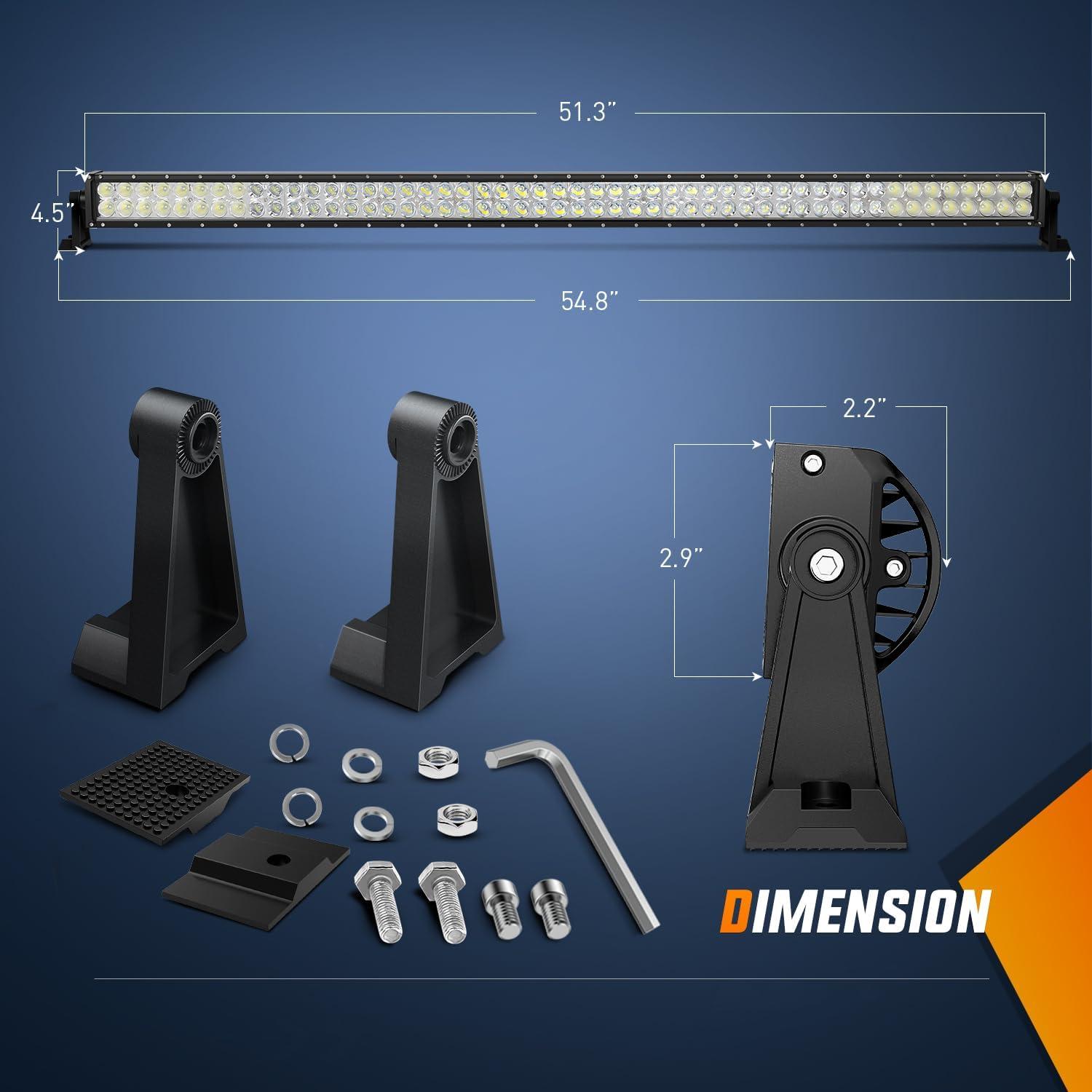 imageLED Light Bar Nilight 52 Inch LED Work Light Spot Flood Combo LED Lights Led Bar Driving Off Road Lights2 Years Warranty52Inch Lights Wiring Harness