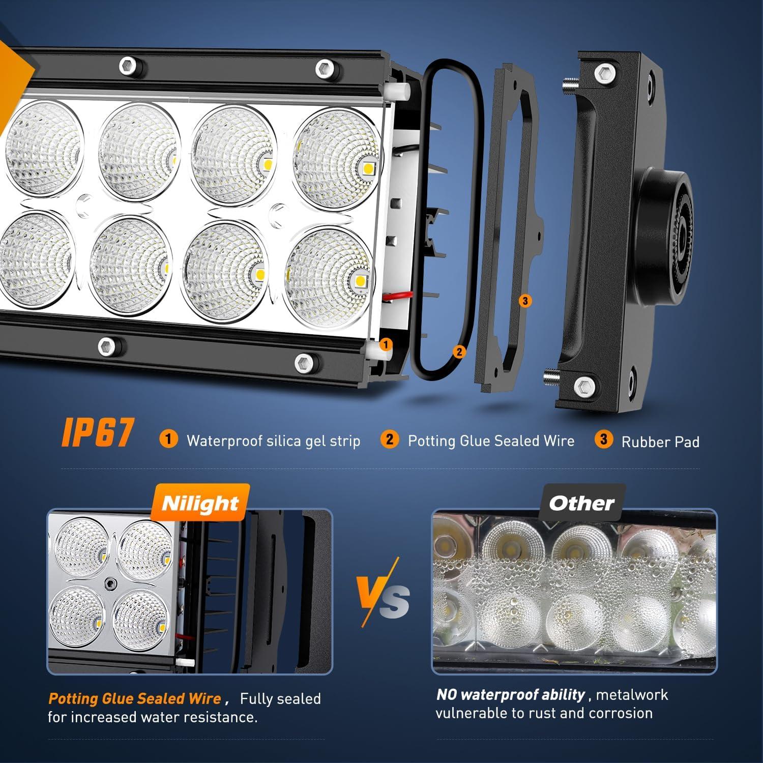 imageLED Light Bar Nilight 52 Inch LED Work Light Spot Flood Combo LED Lights Led Bar Driving Off Road Lights2 Years Warranty52Inch Lights Wiring Harness