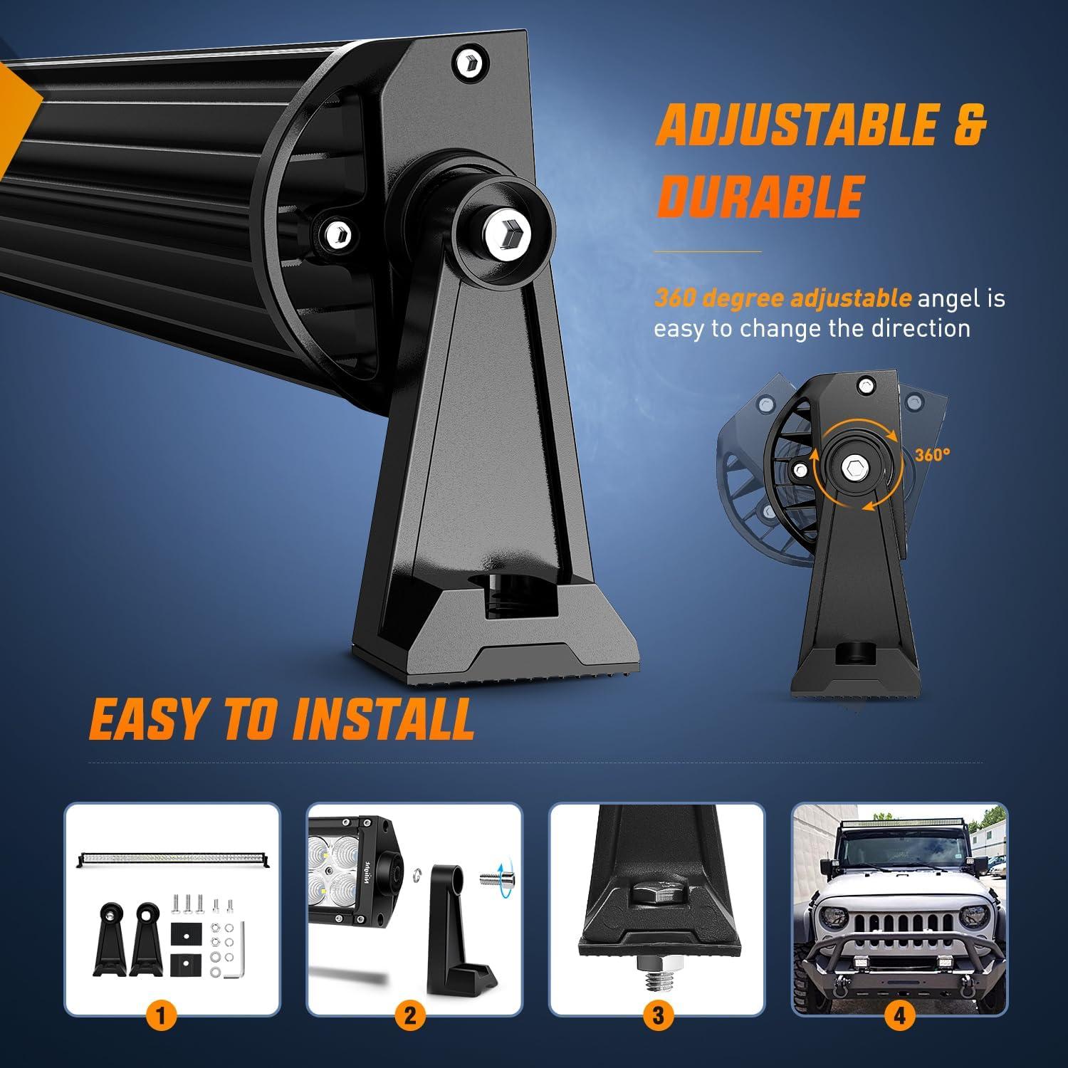 imageLED Light Bar Nilight 52 Inch LED Work Light Spot Flood Combo LED Lights Led Bar Driving Off Road Lights2 Years Warranty52Inch Lights Wiring Harness