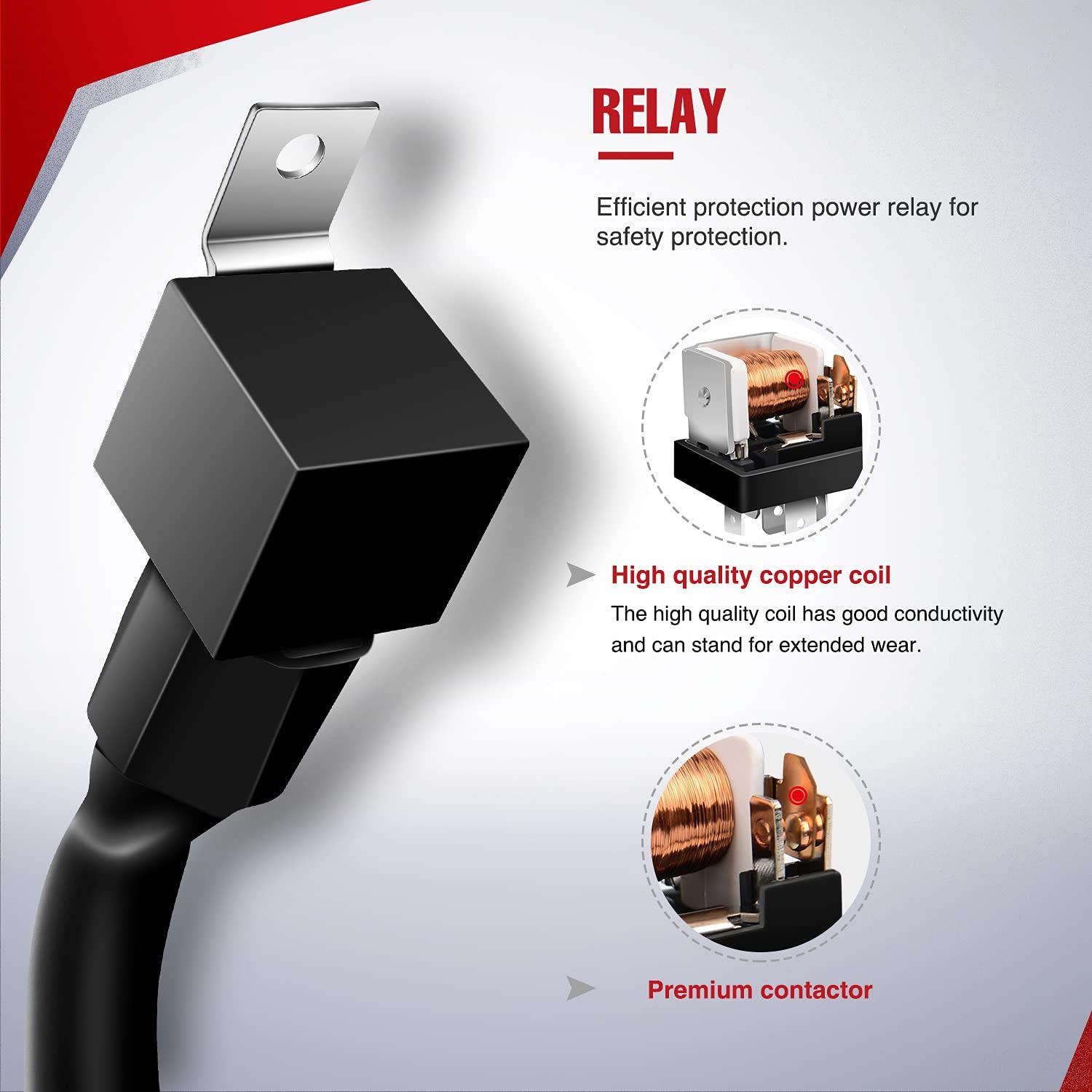 imageNilight  10017W 16AWG DT Connector Wiring Harness Kit LED Light Bar 12V On Off Switch Power Relay Blade Fuse for Off Road Lights LED Work LightONE Lead16AWG Wiring Harness2 Leads