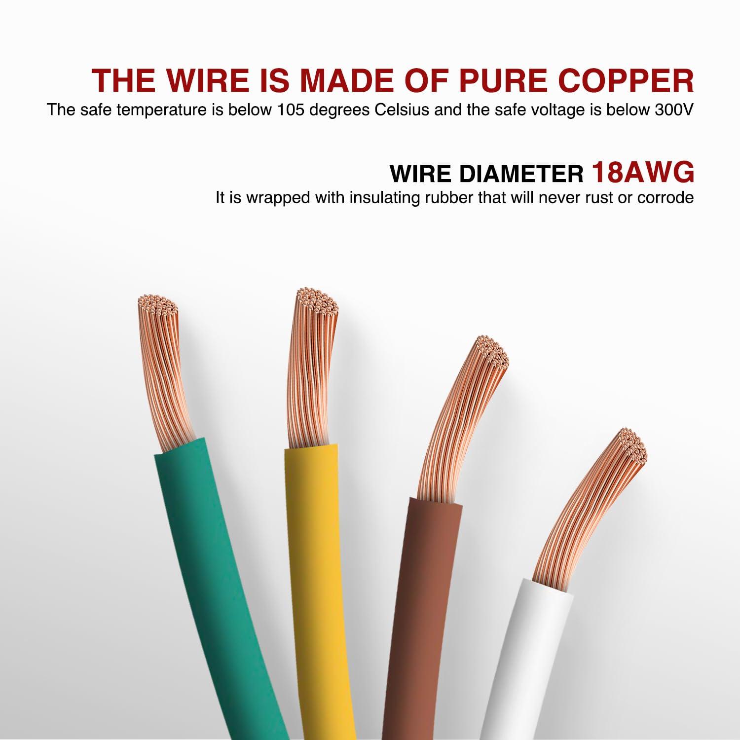 imageNilight  10039W 4 Pin Flat Trailer Wiring Harness Kit 18AWG 25Feet Male 4Feet Female WishboneStyle Wiring Harness Extension kit for Utility Boat Trailer LightsMale End Jacket Wiring Harness 5FT