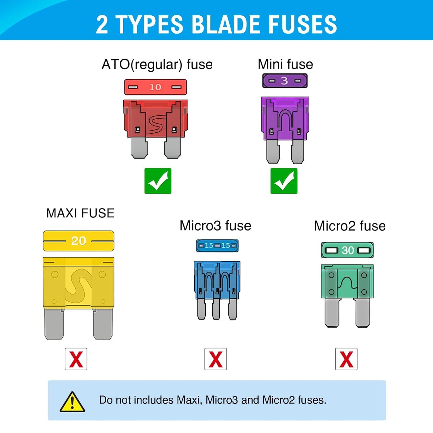 imageNilight  50016R 120 pcs Standard Fuse Assortment kit  5 75 10 15 20 25 30 AMP  Regular APRATO OpenATC Blade Fuses for Cars Trucks BoatsAutomotives2 Years Warranty180PCS 2 Style Fuses wCircuit Tester