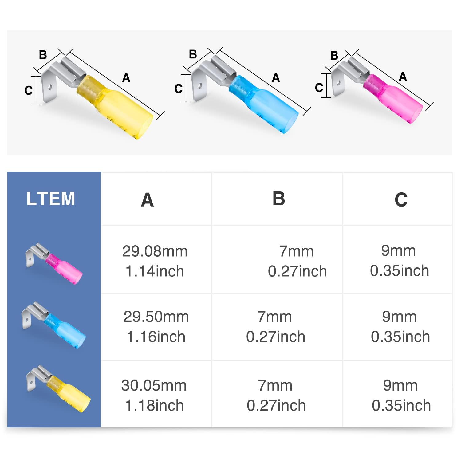 imageNilight  50027R 250 PCS Heat Shrink Spade Connectors Quick Disconnect Wire Connectors Electrical Spade Terminals Heat Shrink Fully Insulated Male and Female Wire Spade Connectors2 Years Warranty140Pcs Piggy Back Terminals