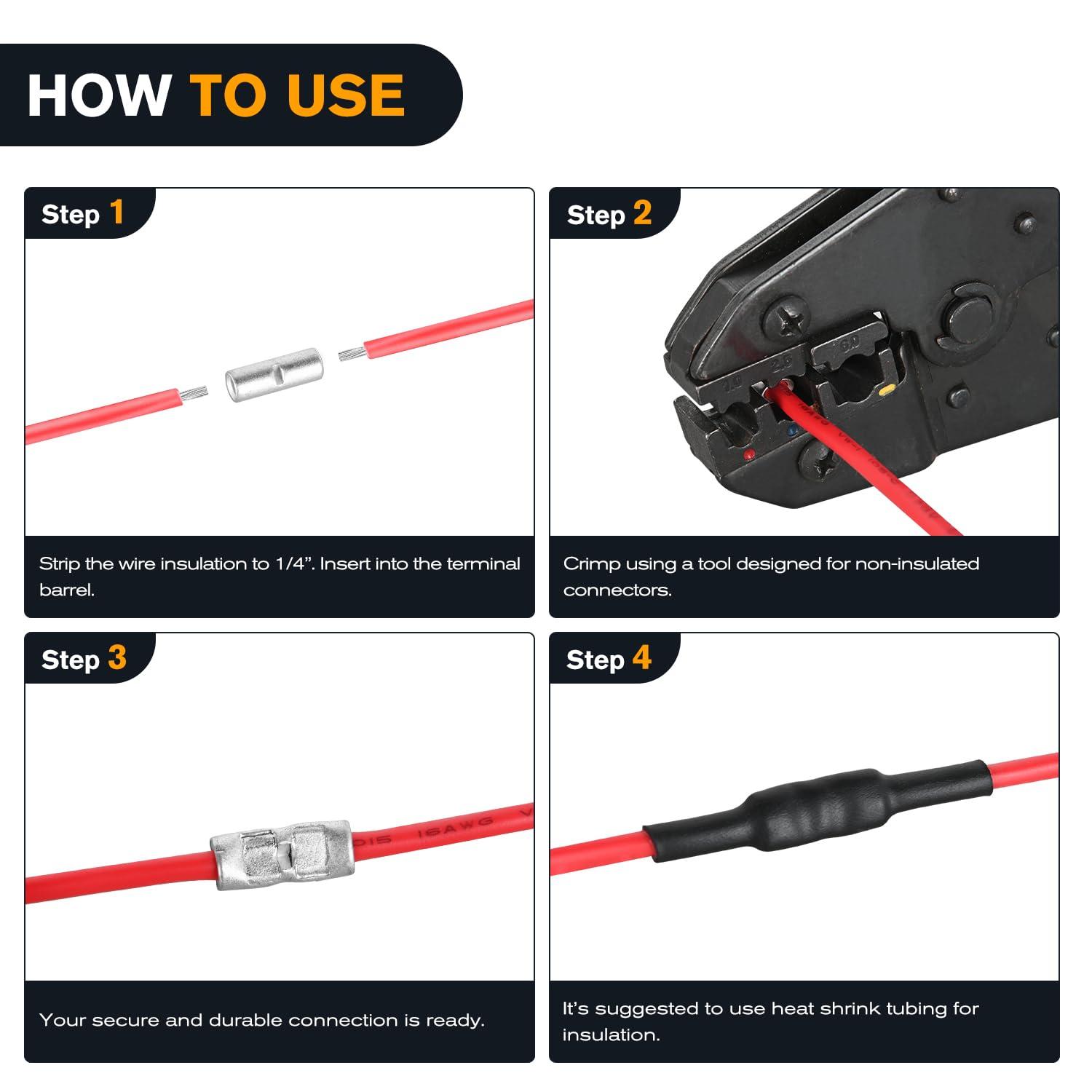 imageNilight  50027R 250 PCS Heat Shrink Spade Connectors Quick Disconnect Wire Connectors Electrical Spade Terminals Heat Shrink Fully Insulated Male and Female Wire Spade Connectors2 Years Warranty100PCS Butt Connectors