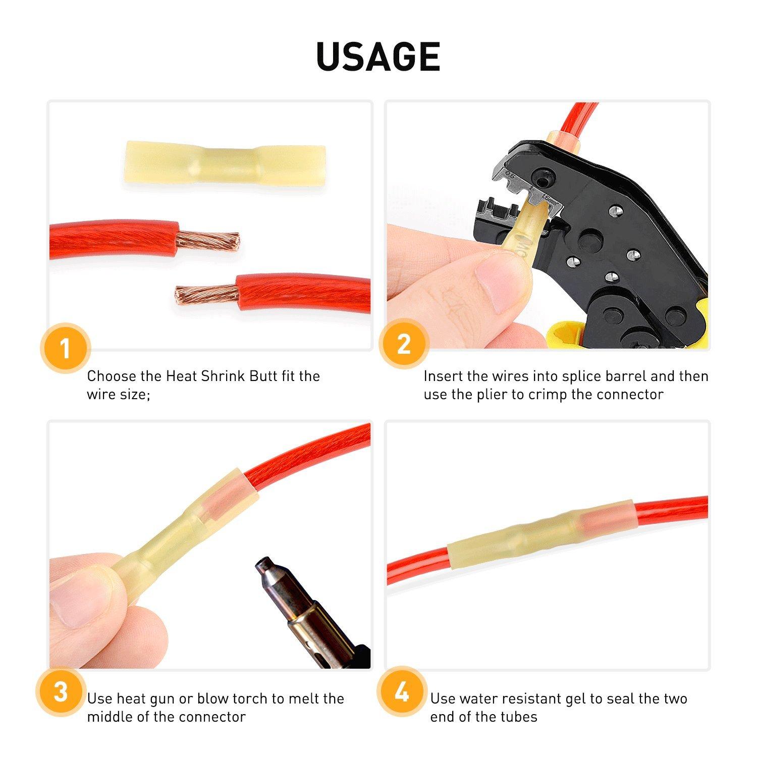 imageNilight  50027R 250 PCS Heat Shrink Spade Connectors Quick Disconnect Wire Connectors Electrical Spade Terminals Heat Shrink Fully Insulated Male and Female Wire Spade Connectors2 Years Warranty200PCS Heat Shrink Butt Connectors