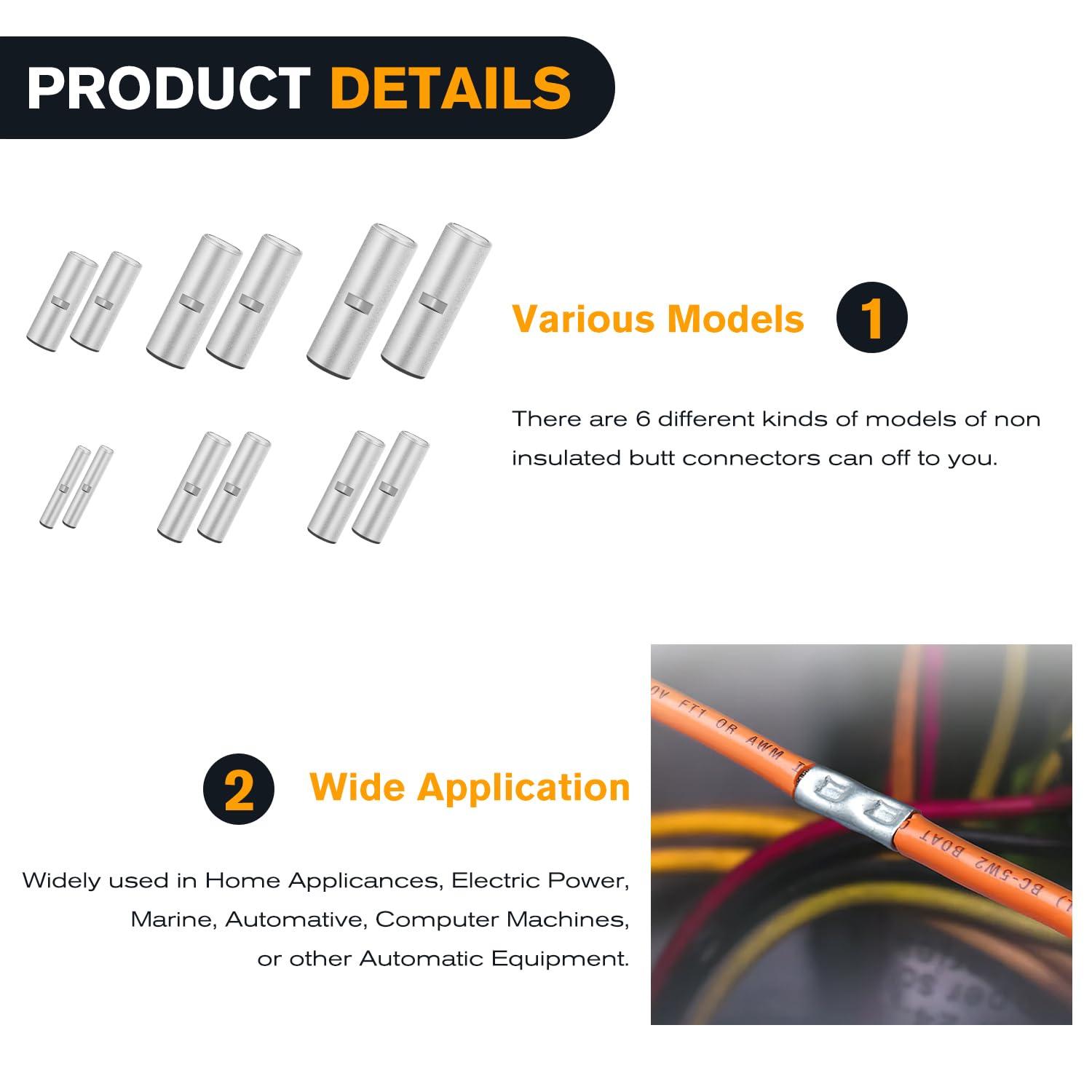 imageNilight  50027R 250 PCS Heat Shrink Spade Connectors Quick Disconnect Wire Connectors Electrical Spade Terminals Heat Shrink Fully Insulated Male and Female Wire Spade Connectors2 Years Warranty100PCS Butt Connectors