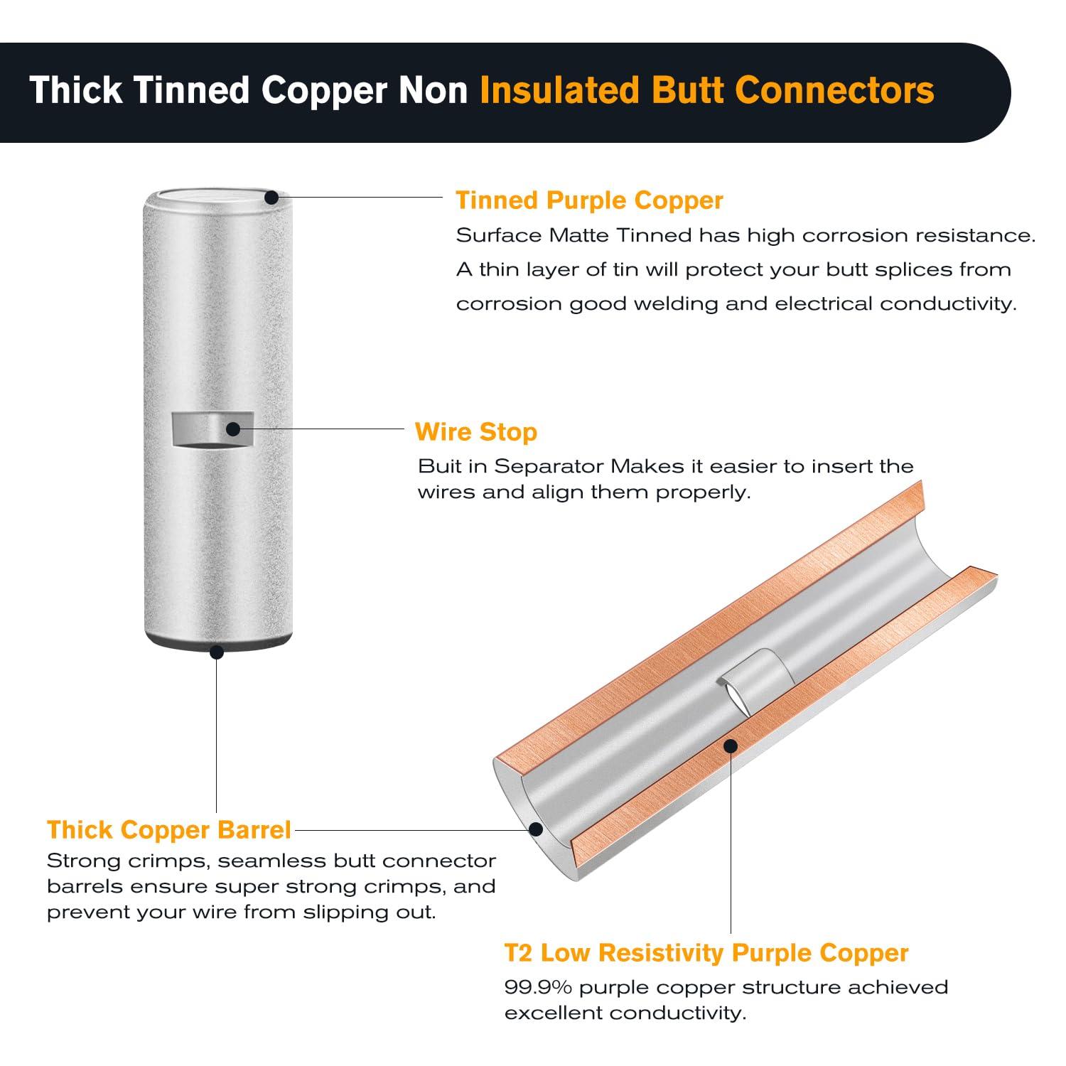 imageNilight  50027R 250 PCS Heat Shrink Spade Connectors Quick Disconnect Wire Connectors Electrical Spade Terminals Heat Shrink Fully Insulated Male and Female Wire Spade Connectors2 Years Warranty100PCS Butt Connectors