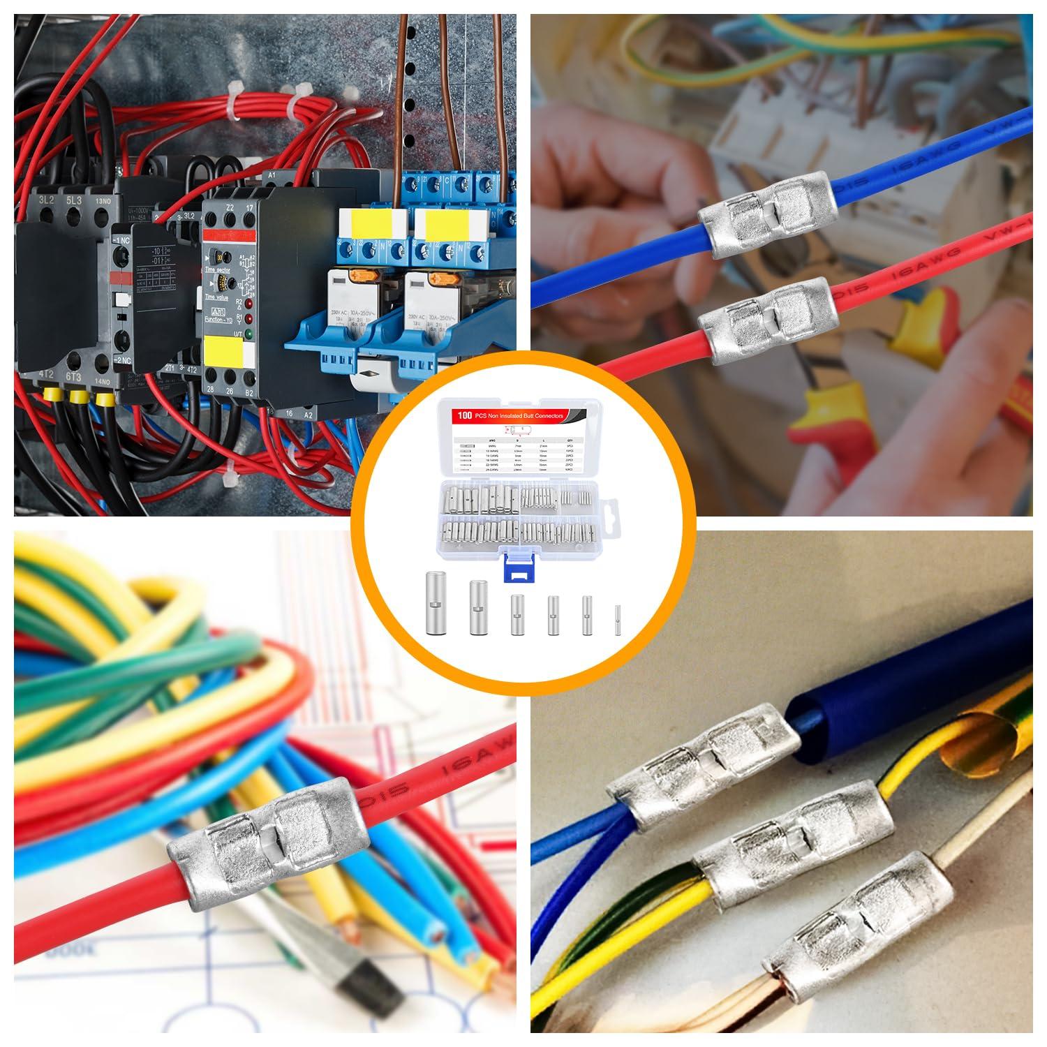 imageNilight  50027R 250 PCS Heat Shrink Spade Connectors Quick Disconnect Wire Connectors Electrical Spade Terminals Heat Shrink Fully Insulated Male and Female Wire Spade Connectors2 Years Warranty100PCS Butt Connectors