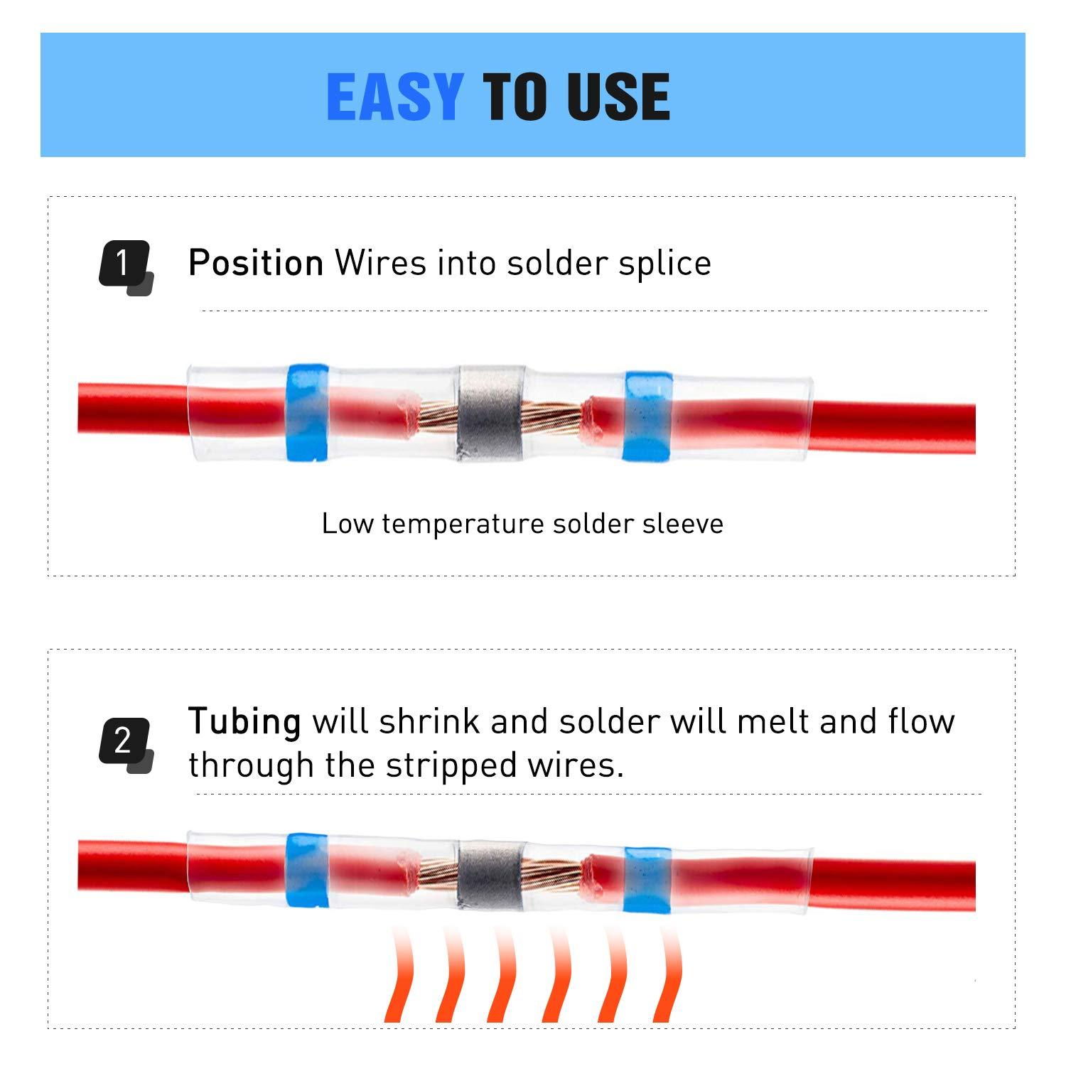 imageNilight  50027R 250 PCS Heat Shrink Spade Connectors Quick Disconnect Wire Connectors Electrical Spade Terminals Heat Shrink Fully Insulated Male and Female Wire Spade Connectors2 Years WarrantyYellow  Blue  Red  White