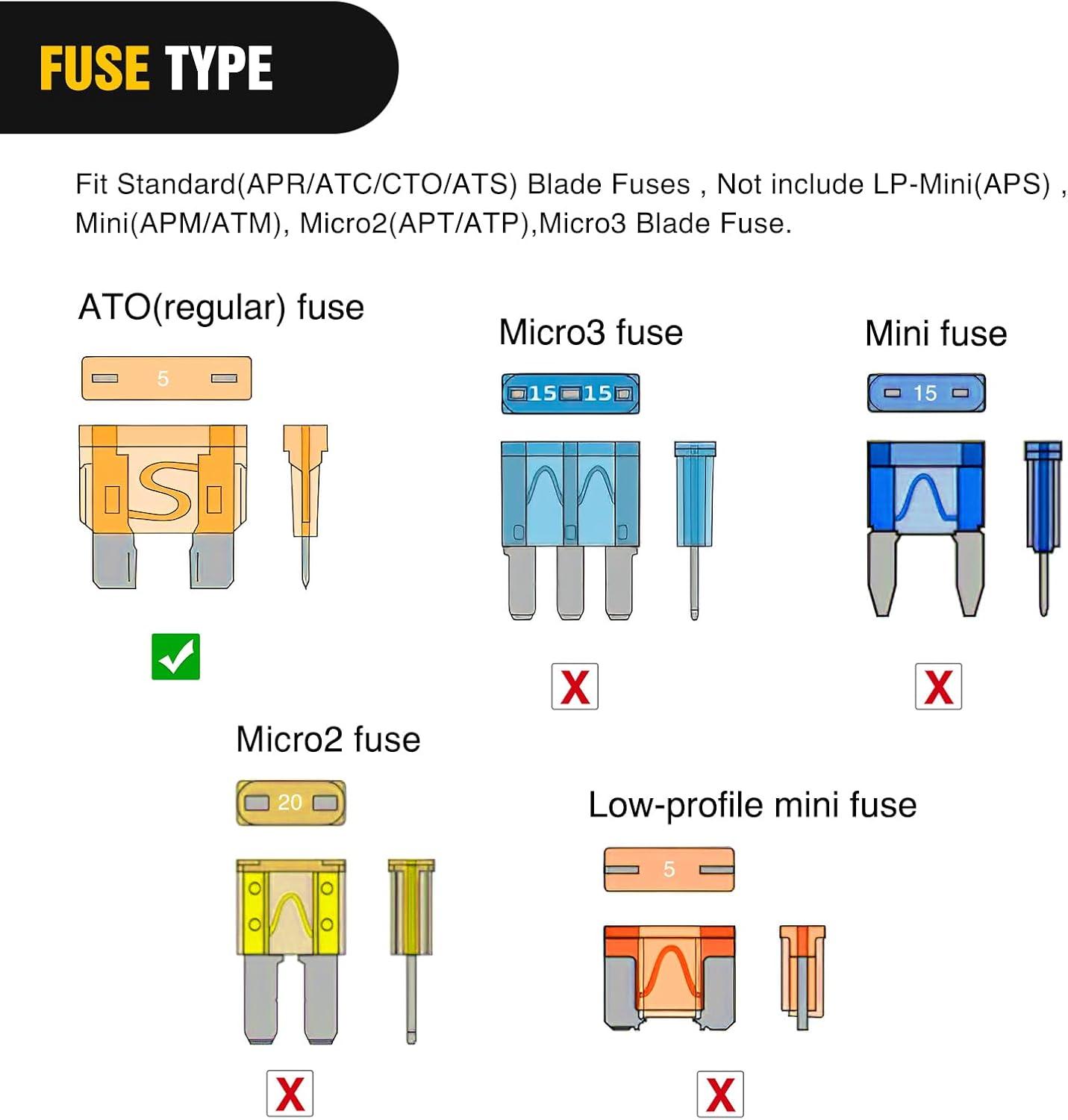 imageNilight  50034R 10 Pack 12V Car AddACircuit Fuse Tap Adapter Mini Atm Apm Blade Fuse Holder with 120 PCS Mini Blade Fuse Assortment Kit 5 75 10 15 20 25 30 AMP for CarsTrucksBoatsMulticolor