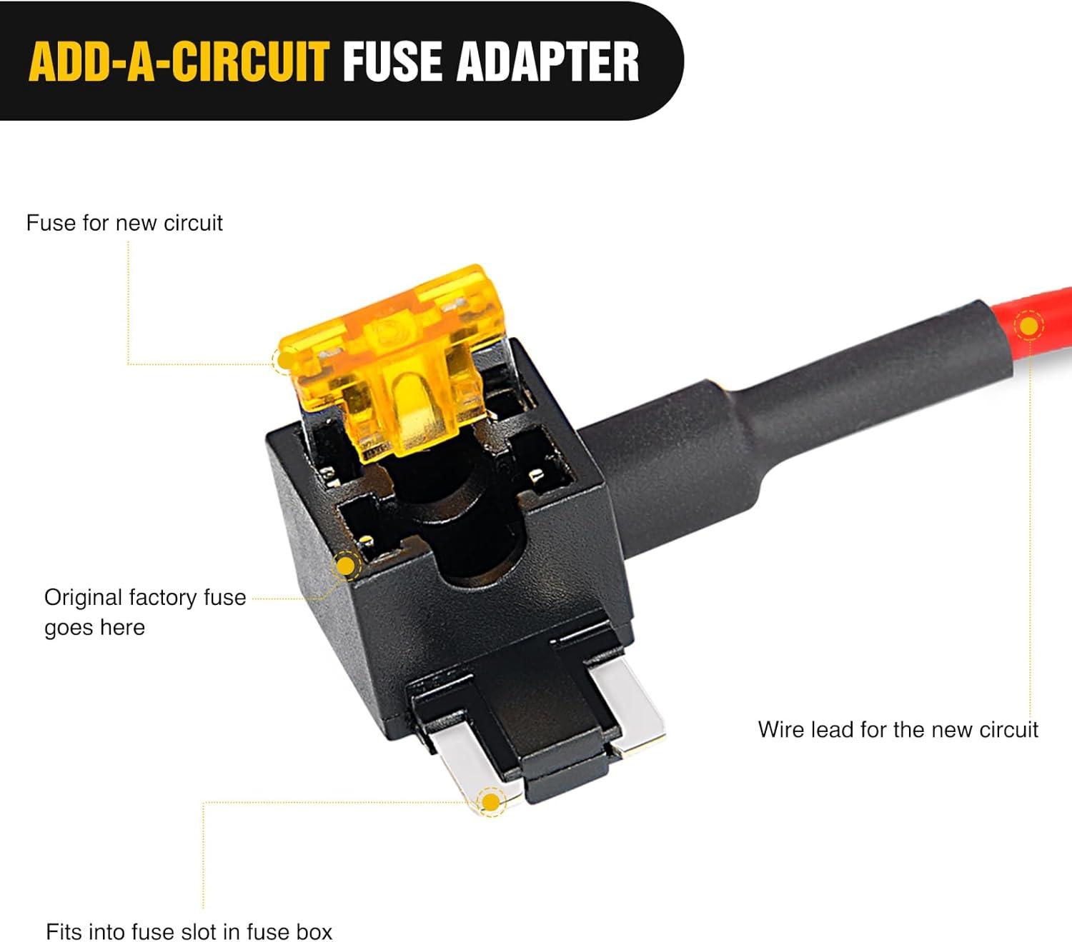 imageNilight  50034R 10 Pack 12V Car AddACircuit Fuse Tap Adapter Mini Atm Apm Blade Fuse Holder with 120 PCS Mini Blade Fuse Assortment Kit 5 75 10 15 20 25 30 AMP for CarsTrucksBoats10Pcs Low Profile Mini