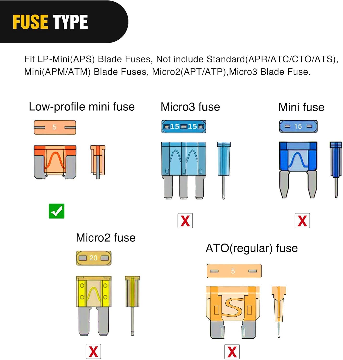 imageNilight  50034R 10 Pack 12V Car AddACircuit Fuse Tap Adapter Mini Atm Apm Blade Fuse Holder with 120 PCS Mini Blade Fuse Assortment Kit 5 75 10 15 20 25 30 AMP for CarsTrucksBoats10Pcs Low Profile Mini