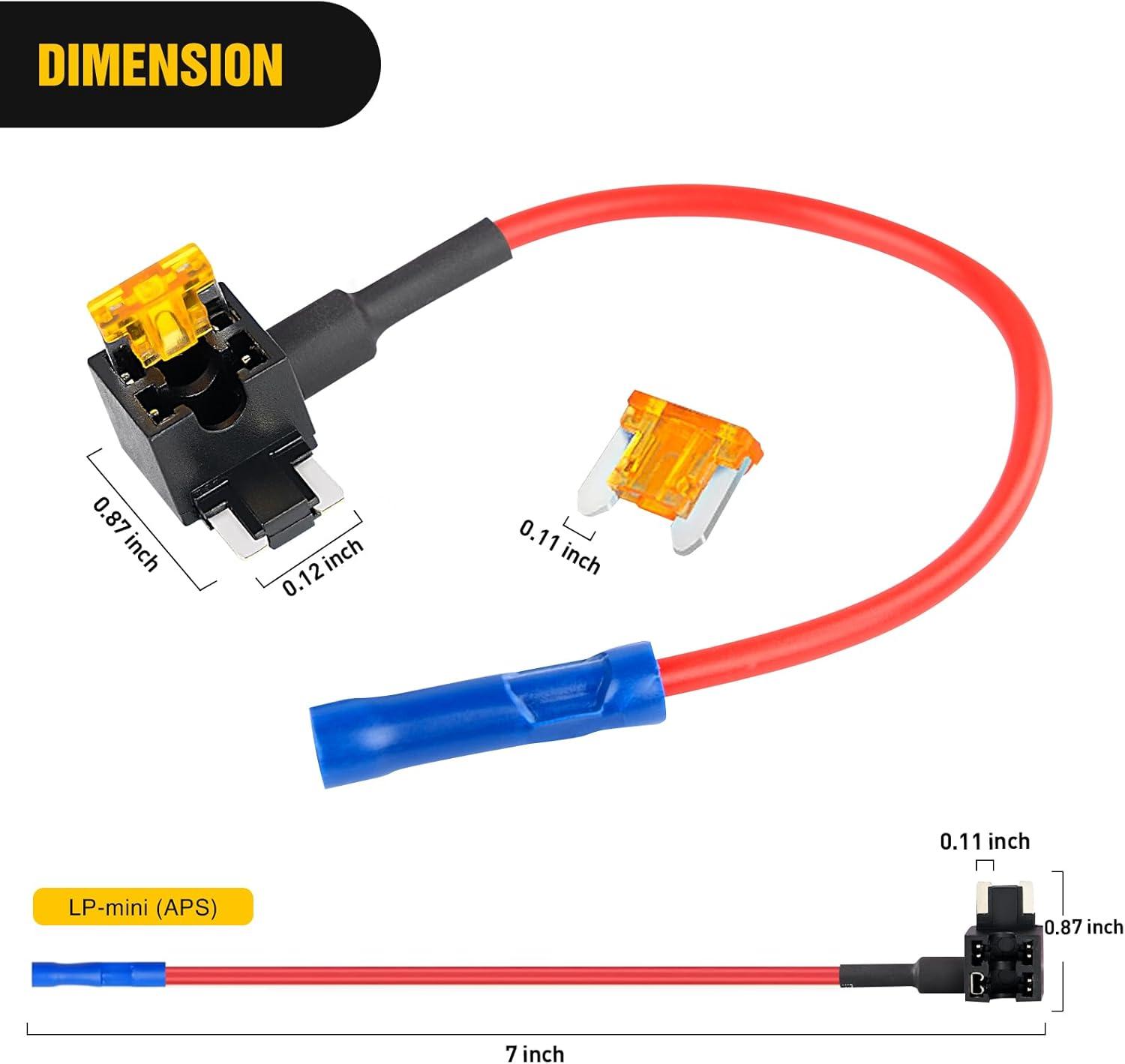 imageNilight  50034R 10 Pack 12V Car AddACircuit Fuse Tap Adapter Mini Atm Apm Blade Fuse Holder with 120 PCS Mini Blade Fuse Assortment Kit 5 75 10 15 20 25 30 AMP for CarsTrucksBoats10Pcs Low Profile Mini