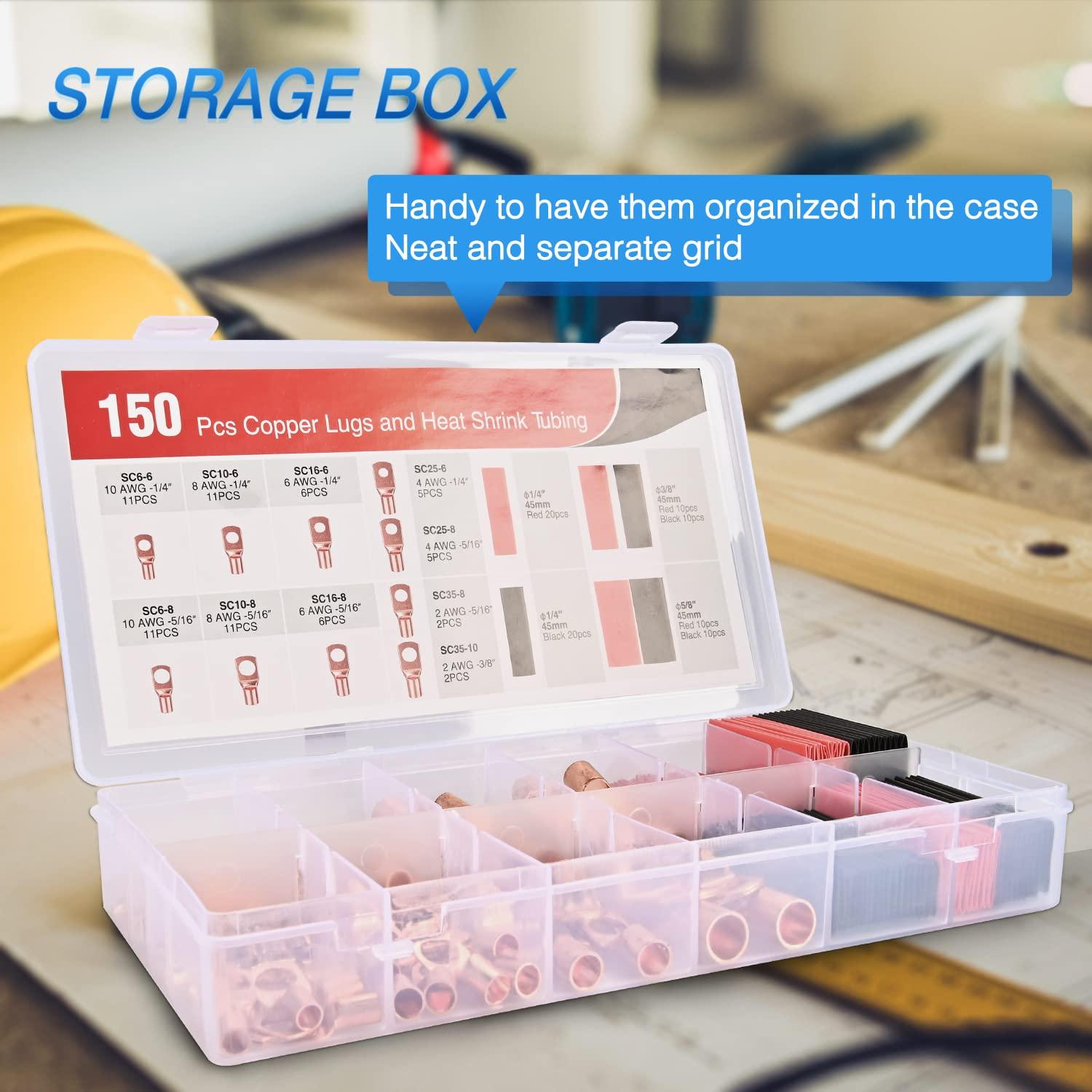 imageNilight  50036R Closed End Crimp Terminal 300 pcs 221616141210 Gauge Nylon Wire Connector Kit2 Years Warranty150PCS Copper Wire Lugs