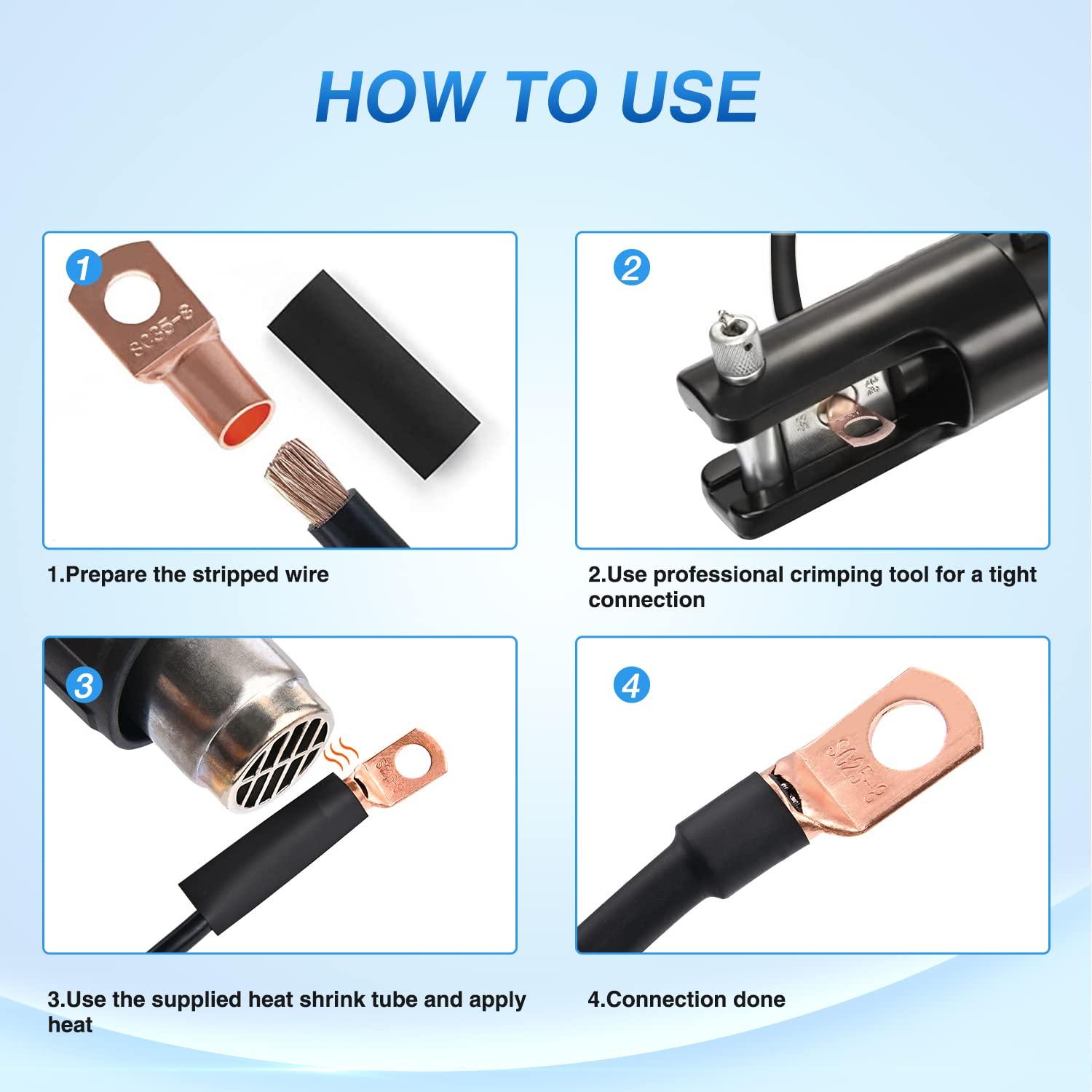 imageNilight  50036R Closed End Crimp Terminal 300 pcs 221616141210 Gauge Nylon Wire Connector Kit2 Years Warranty150PCS Copper Wire Lugs