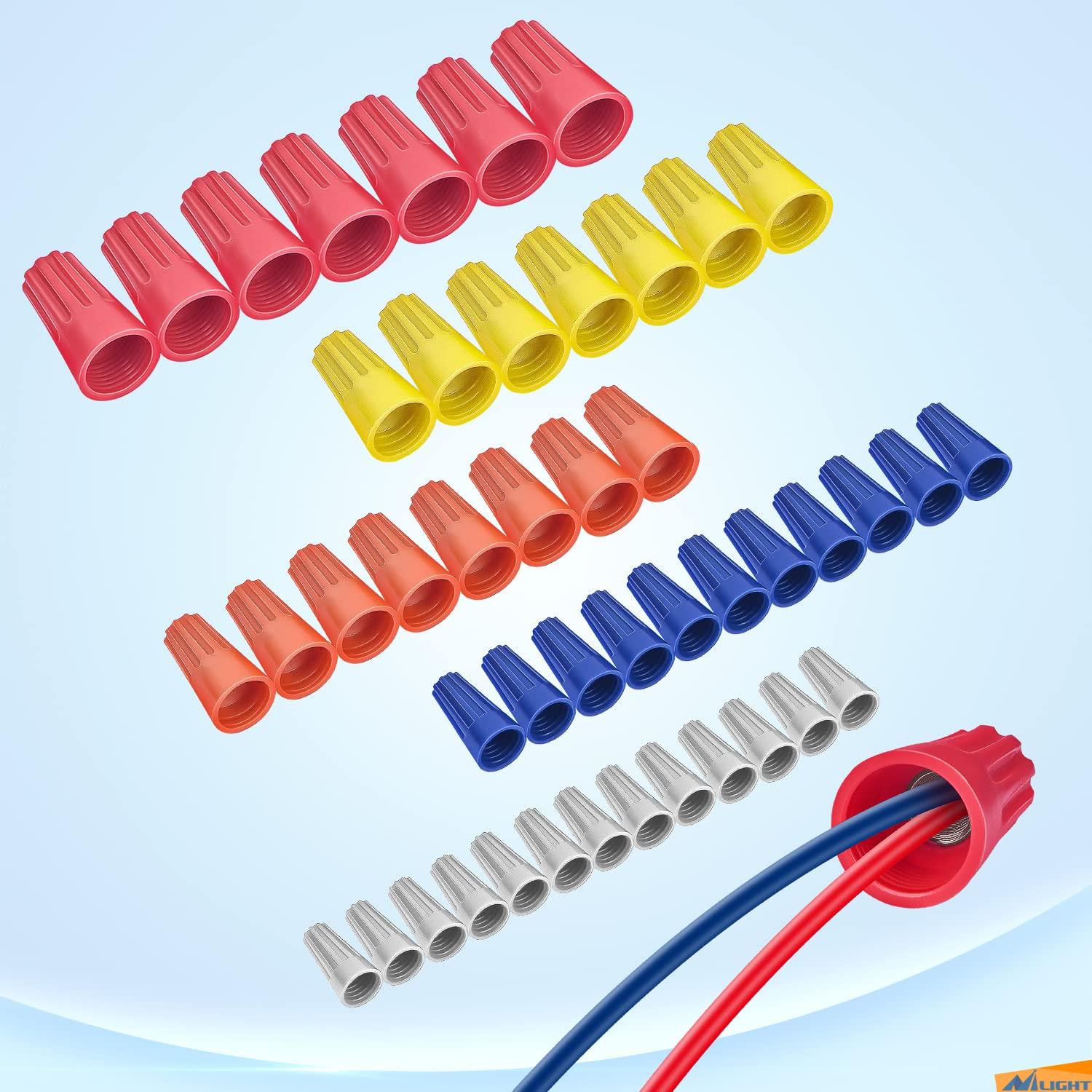 imageNilight  50036R Closed End Crimp Terminal 300 pcs 221616141210 Gauge Nylon Wire Connector Kit2 Years Warranty220Pcs Wire Caps