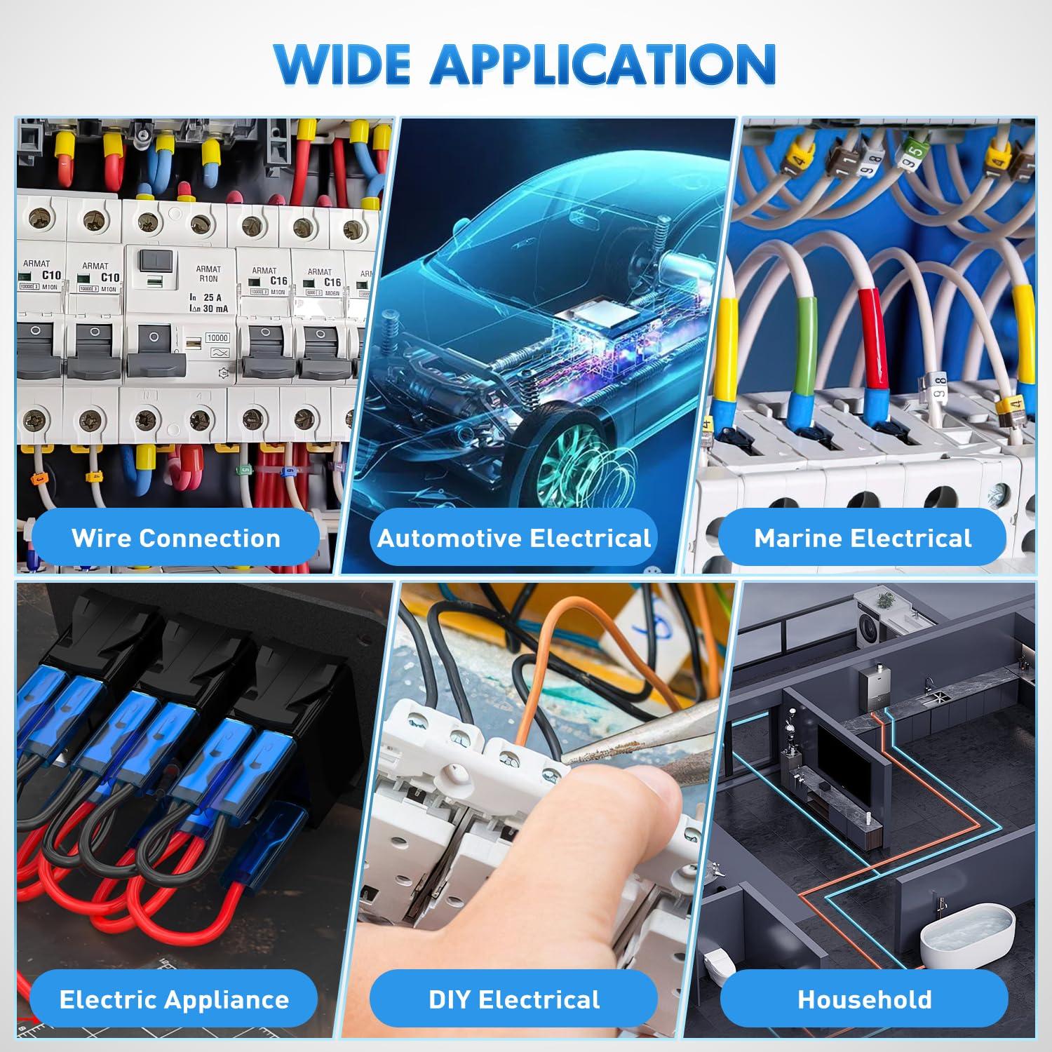 imageNilight  50036R Closed End Crimp Terminal 300 pcs 221616141210 Gauge Nylon Wire Connector Kit2 Years Warranty300PCS 1210 Terminals